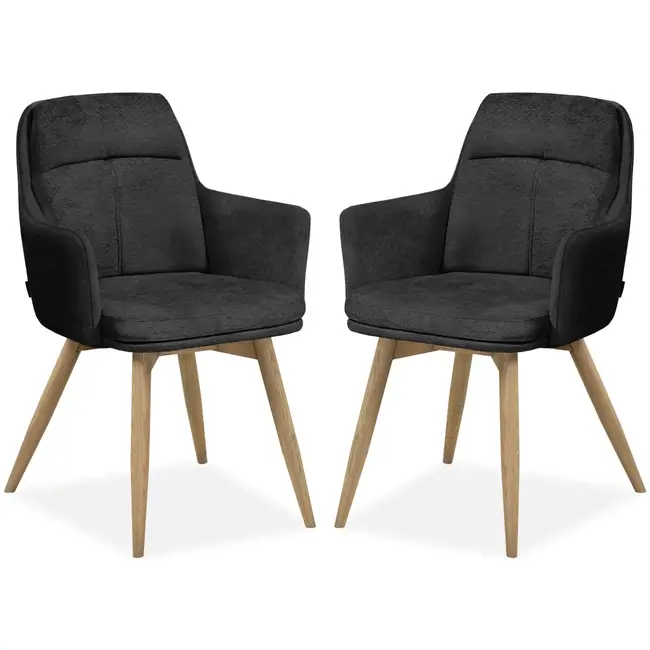 MX Sofa Esszimmerstuhl Enzo - Anthrazit (2er-Set)