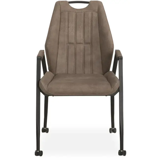 MX Sofa Axa chair with wheels - Taupe - set of 2