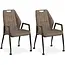 MX Sofa Axa Stuhl mit Rollen – Taupe – 2er-Set