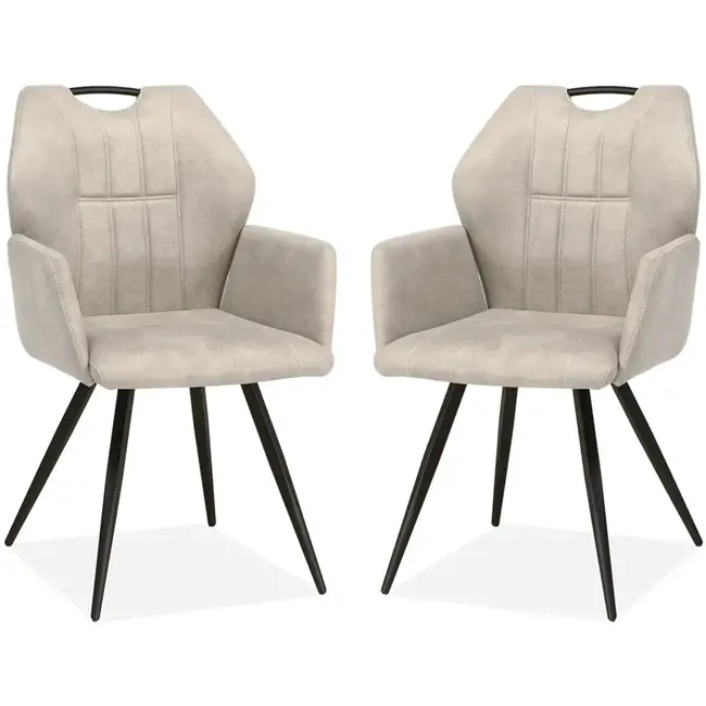 MX Sofa Eetkamerstoel Puck - Sand (set van 2 stoelen)