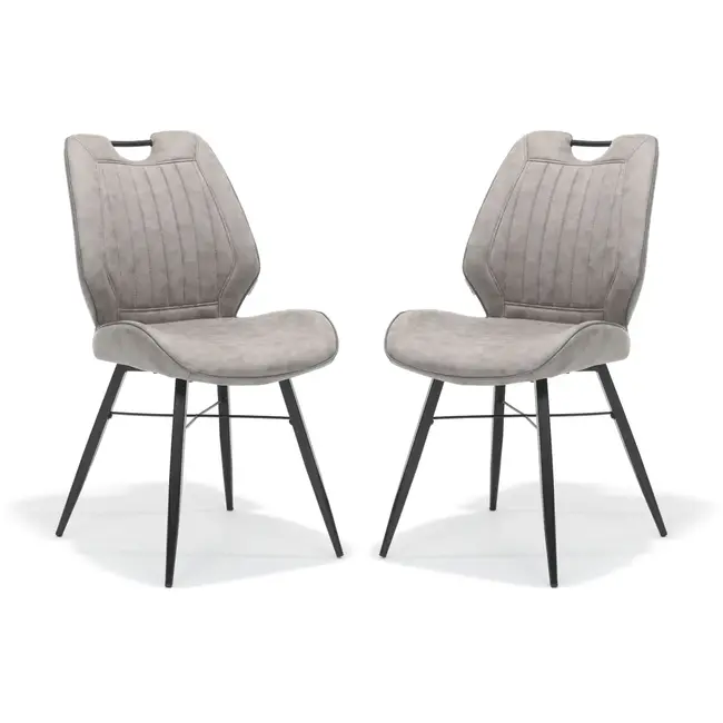 RV Design Eetkamerstoel Quattro - Pebble (set van 2 stoelen)