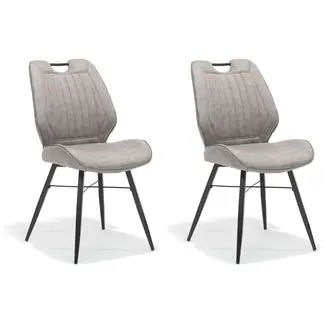 RV Design Eetkamerstoel Quattro - Pebble (set van 2 stoelen)