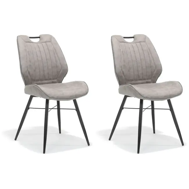 RV Design Eetkamerstoel Quattro - Pebble (set van 2 stoelen)