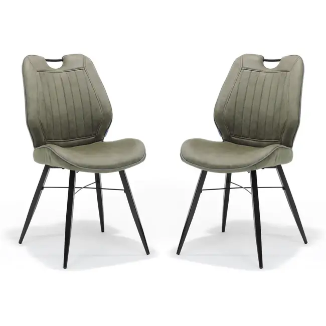 RV Design Eetkamerstoel Quattro - Groen (set van 2 stoelen)