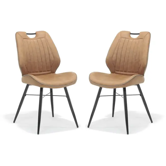 RV Design Esszimmerstuhl Quattro - Cognac (2er-Set)