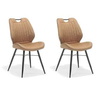RV Design Esszimmerstuhl Quattro - Cognac (2er-Set)