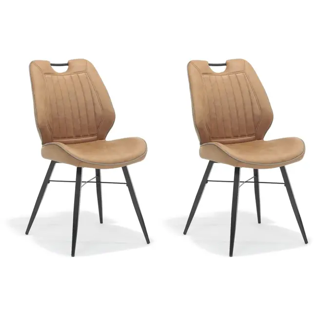 RV Design Esszimmerstuhl Quattro - Cognac (2er-Set)