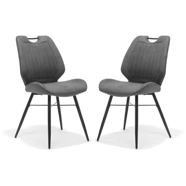 RV Design Krzesło do jadalni Quattro - Antracyt (zestaw 2 krzeseł)