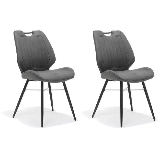 RV Design Krzesło do jadalni Quattro - Antracyt (zestaw 2 krzeseł)