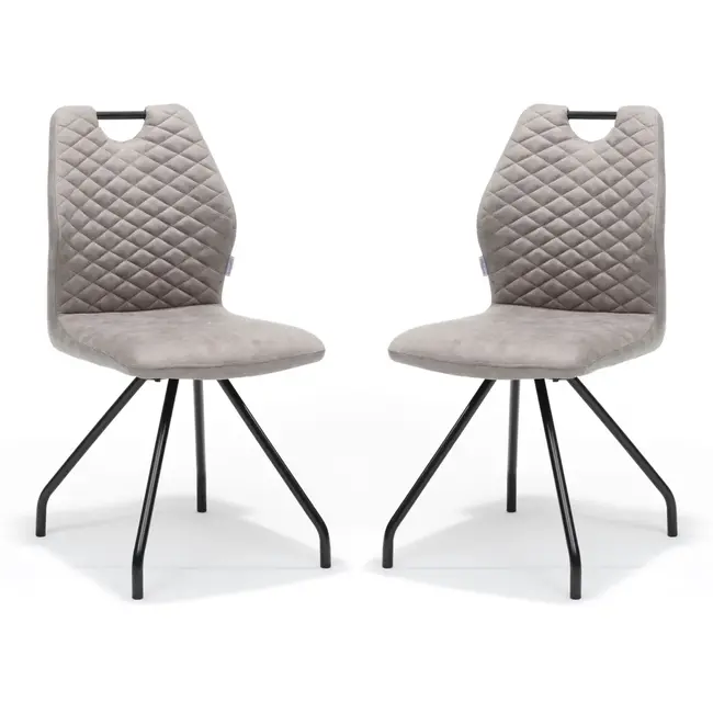 RV Design Krzesło do jadalni Carlos - Pebble (zestaw 2 krzeseł)