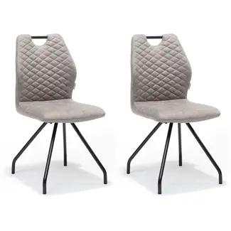 RV Design Eetkamerstoel Carlos - Pebble (set van 2 stoelen)