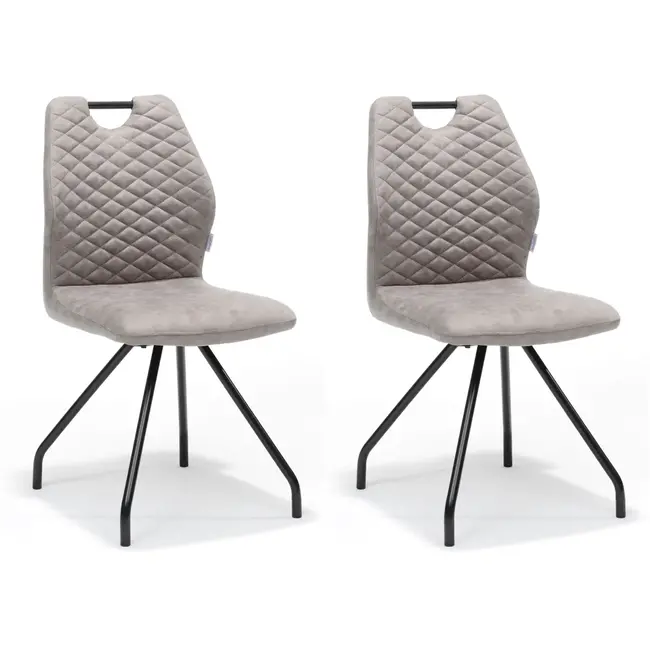 RV Design Eetkamerstoel Carlos - Pebble (set van 2 stoelen)