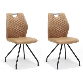 RV Design Esszimmerstuhl Carlos - Cognac (2er-Set)