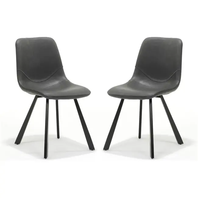 RV Design Eetkamerstoel Bari - Zwart (set van 2 stoelen)