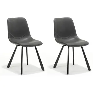 RV Design Esszimmerstuhl Bari - Schwarz (2er-Set)