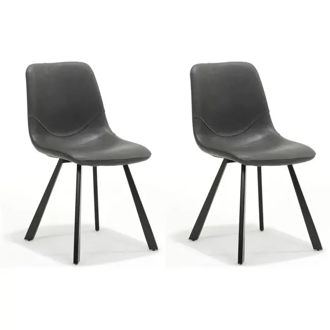 RV Design Esszimmerstuhl Bari - Schwarz (2er-Set)