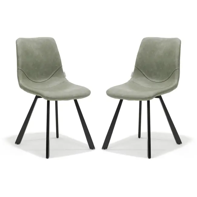 RV Design Eetkamerstoel Bari - Vintage Groen (set van 2 stoelen)