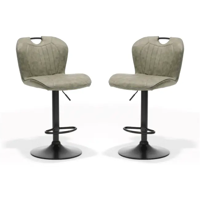 RV Design Verstellbarer Barhocker Cordoba - Grün (Set mit 2 Stühlen)