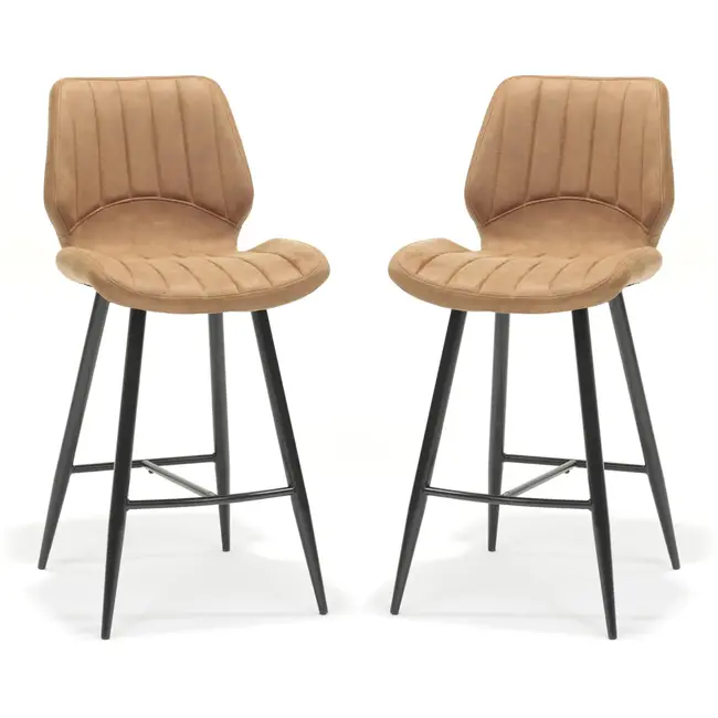 RV Design Barhocker Brenn - Cognac (2er-Set)