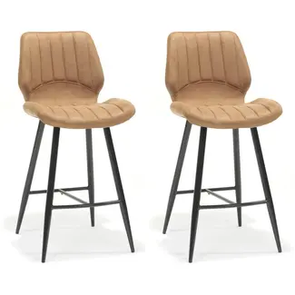 RV Design Barhocker Brenn - Cognac (2er-Set)