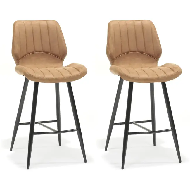 RV Design Barhocker Brenn - Cognac (2er-Set)
