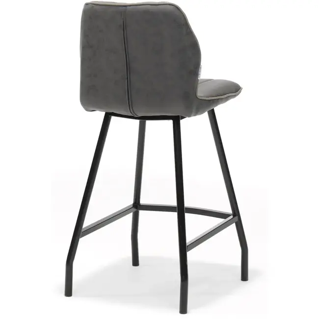 RV Design Tabouret de bar Gino - Anthracite (lot de 2 chaises)
