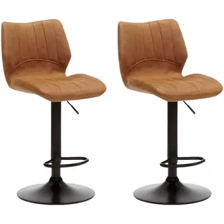 RV Design Barhocker Bobby - Cognac (2er-Set)