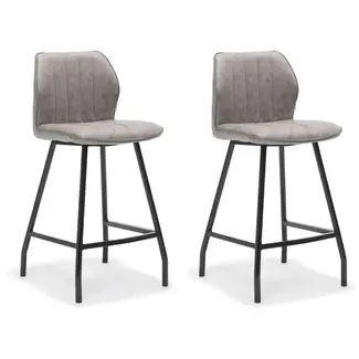 RV Design Bar stool Gino - Pebble (set of 2 chairs)