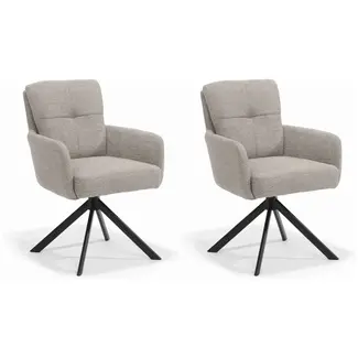 RV Design Chaise de salle à manger Fred - Retro Bliss Naturel (lot de 2 chaises)