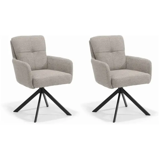 RV Design Chaise de salle à manger Fred - Retro Bliss Naturel (lot de 2 chaises)