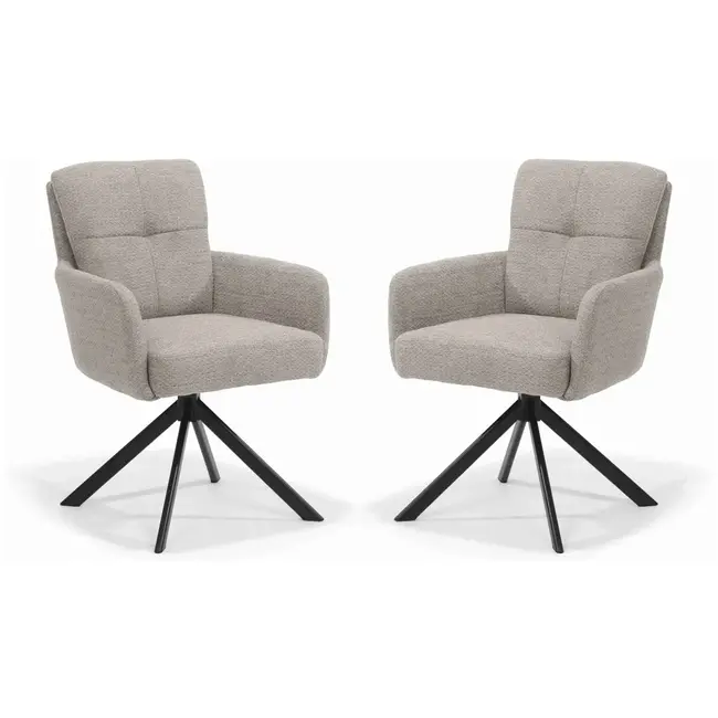 RV Design Chaise de salle à manger Fred - Retro Bliss Naturel (lot de 2 chaises)