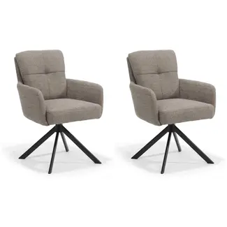 RV Design Eetkamerstoel Fred - Retro Bliss Taupe (set van 2 stoelen)