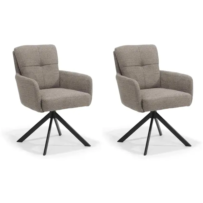 RV Design Eetkamerstoel Fred - Retro Bliss Taupe (set van 2 stoelen)