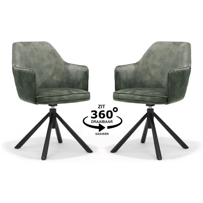 RV Design Dining chair Clio - Aurora Velours Hunter Green (set of 2 chairs)