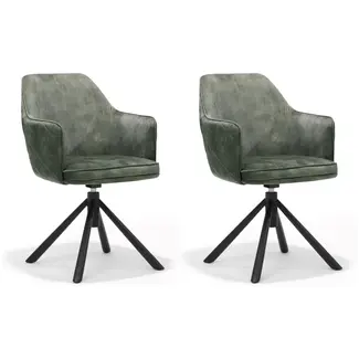 RV Design Krzesło do jadalni Clio - Aurora Velours Hunter Green (zestaw 2 krzeseł)