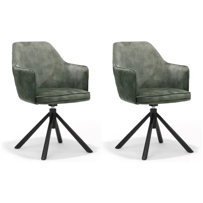 RV Design Krzesło do jadalni Clio - Aurora Velours Hunter Green (zestaw 2 krzeseł)