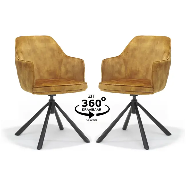 RV Design Esszimmerstuhl Clio - Aurora Velours Gold (2er-Set)