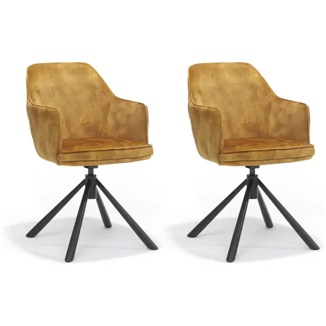 RV Design Krzesło do jadalni Clio - Aurora Velours Gold (komplet 2 krzeseł)