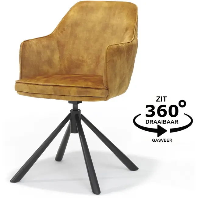 RV Design Esszimmerstuhl Clio - Aurora Velours Gold (2er-Set)