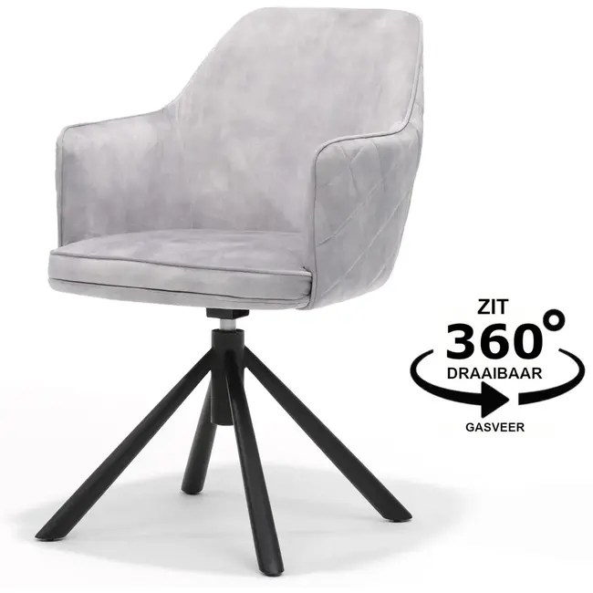 RV Design Eetkamerstoel Clio - Aurora Dolphin Grijs (set van 2 stoelen)