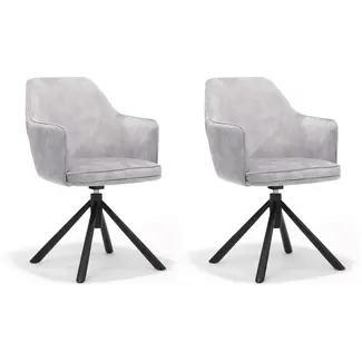 RV Design Eetkamerstoel Clio - Aurora Dolphin Grijs (set van 2 stoelen)