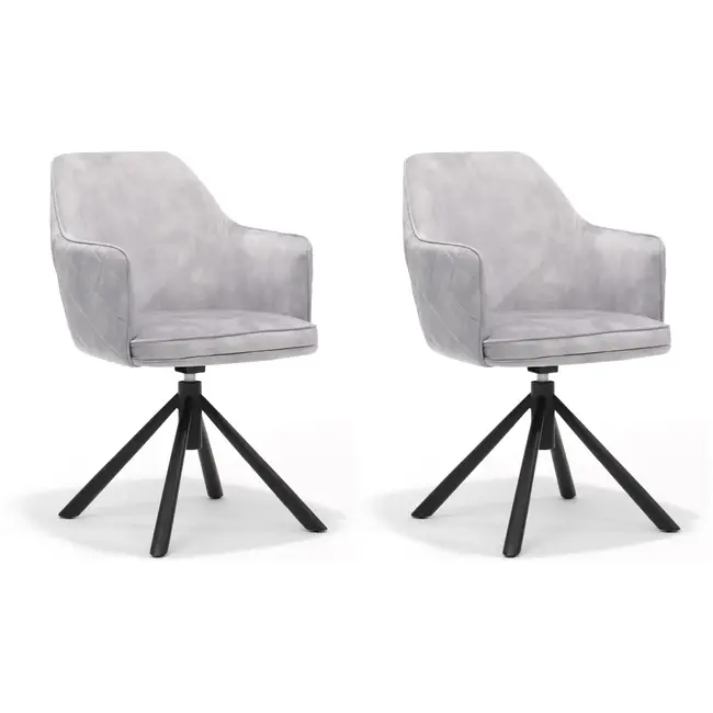 RV Design Eetkamerstoel Clio - Aurora Dolphin Grijs (set van 2 stoelen)