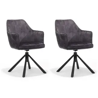 RV Design Eetkamerstoel Clio - Aurora Antraciet (set van 2 stoelen)
