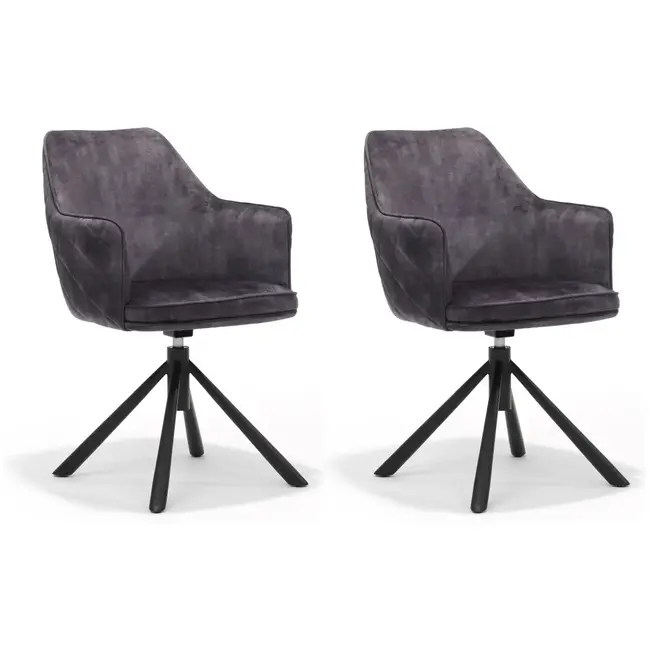 RV Design Eetkamerstoel Clio - Aurora Antraciet (set van 2 stoelen)