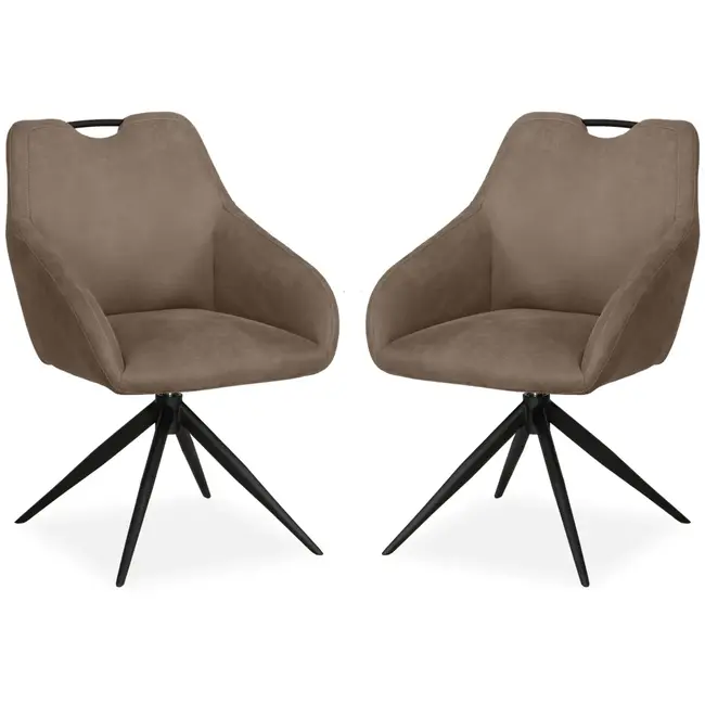 MX Sofa Eetkamer stoel Luka - Truffle (set van 2 stuks)