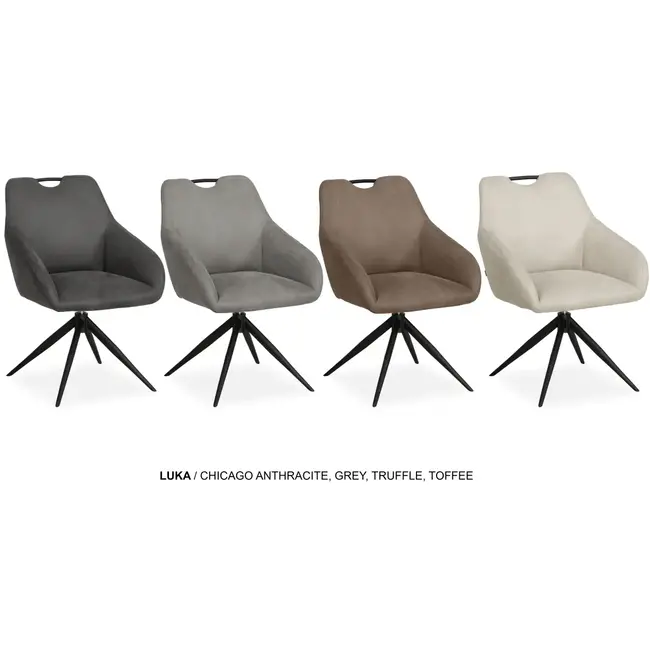 MX Sofa Dining room chair Luka - Grey (set of 2)