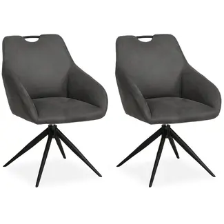 MX Sofa Esszimmerstuhl Luka - Anthrazit (2er-Set)