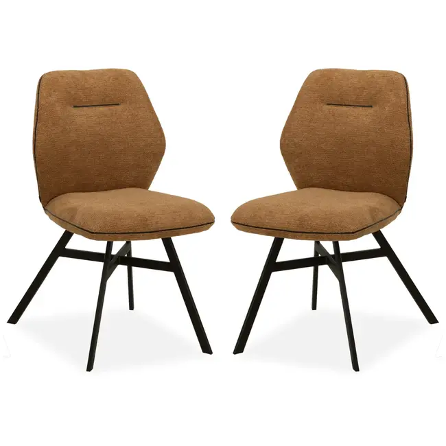 MX Sofa Eetkamerstoel Jaimie - Cognac (set van 2 stoelen)