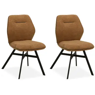 MX Sofa Esszimmerstuhl Jaimie - Cognac (2er-Set)