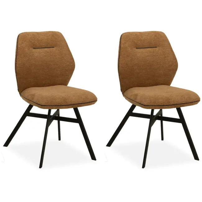 MX Sofa Esszimmerstuhl Jaimie - Cognac (2er-Set)